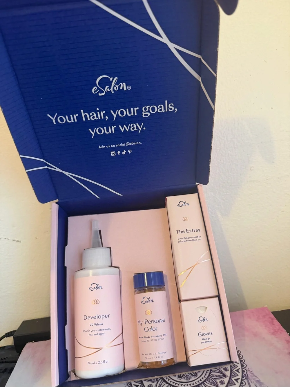 eSalon Pink & Blue Hair Color Kit